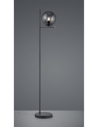 [S-TRIO402000142] Lampada da Terra Sfera Vetro Fumé Antracite H150 cm