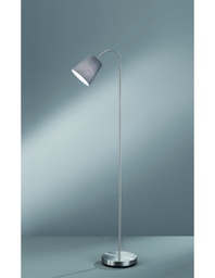 [S-TRIOR40151011] Piantana Windu 1xE27 Nichel E Paralume Grigio H140 cm Trio Lighting