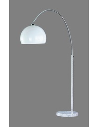 [S-TRIO4200011-06] Piantana ad Arco Sola Cromo con Paralume in Acrilico Bianco