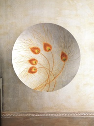 [S-LC/020/A] Piatto decorativo in legno, finitura bianca, 65x65x1 cm