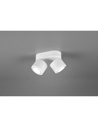 [S-TRIO652910231] Plafone 2 Spot Led L18 cm Bianco Taurus