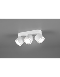 [S-TRIO652910331] Faretto Plafone 3 Spot LED L27 cm Bianco Opaco