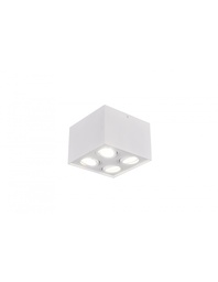 [S-TRIO613000431] Plafone Bianco da Soffitto Biscuit 4 Spot Orientabili