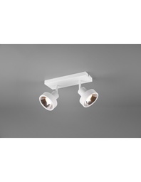 [S-TRIO800700231] Plafoniera 2 Faretti Spot Orientabili Bianco Opaco