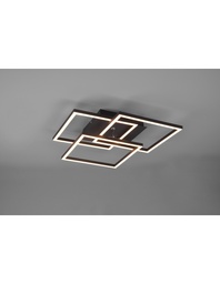 [S-TRIOR62883132] Plafoniera 3 Quadrati Orientabili Led Dimmer Nero