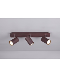 [S-TRIO802400324] Plafoniera 3 Spot Orientabili Ruggine