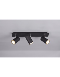 [S-TRIO802400332] Plafoniera 3 Spot Orientabili Nero