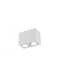 [S-TRIO613000231] Plafoniera Biscuit Cubo Bianco 2 Spot Orientabili