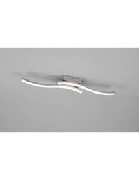[S-TRIOR62472407] Plafoniera Design Doppia Bacchetta Ondulata Led 4000k Route Nichel Trio Lighting