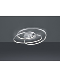 [S-TRIO673916007] Plafoniera a Led Nichel Opaco 3 Cerchi Dimmerabile L60 cm