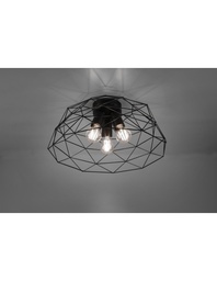 [S-TRIOR60713032] Plafoniera Haval Gabbia 3xE27 Nero Opaco Ø45 cm Trio Lighting