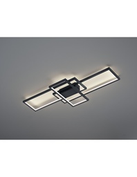 [S-TRIO652610342] Plafoniera Led Thiago 3 Rettangoli L104 cm Antracite
