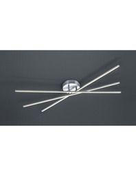 [S-TRIO671610307] Plafoniera Moderna Tiriac 3 Bacchette Led Nichel L100 cm