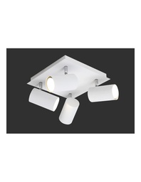 [S-TRIO802430401] Plafoniera Quadrata 4 Faretti Orientabili Bianco