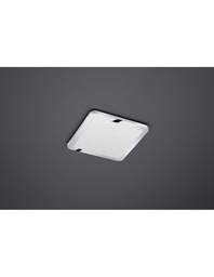 [S-TRIO656511806] Plafoniera Quadrata Led Dimmerabile Cromo IP44 30x30 cm