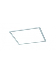 [S-TRIO657414007] Plafoniera Quadrata Led Dimmerabile Rgbw Nichel 39x39 cm