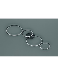 [S-TRIO622610432] Plafoniera a 4 Cerchi LED Nero L97 cm