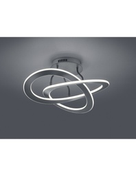 [S-TRIO621710142] Plafoniera Soffitto 2 Cerchi Led Antracite