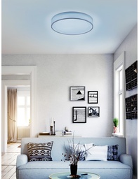 [S-TRIO651915501] Plafoniera Soffitto Moderna LED RGB Dimmer Diamo Ø75 cm