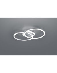 [S-TRIOR62783187] Plafoniera Doppio Cerchio Alluminio Led 25w Dimmerabile L50 cm