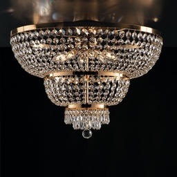 [S-BL189-PL8-OR] Plafoniera imperiale in ferro e ottone Oro con stass otto luci 65x h48 cm
