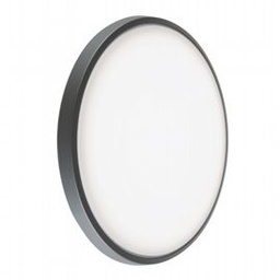 [S-SOV98822/16] Plafoniera in alluminio pressofuso, diffusore termoplastico opalino, 28W, 3700 lumen, luce calda, IP65 grafite
