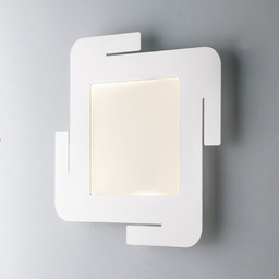 [S-BL251-LED24] Plafoniera in metallo Bianco LED integrato 45x45x h5 cm