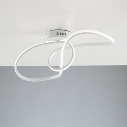 [S-BL212-PBC] Plafoniera in metallo e alluminio Bianco con LED integrato 68x24x h24 cm
