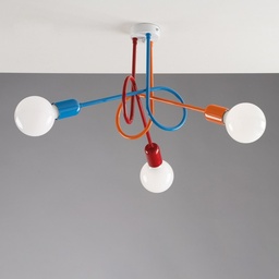 [S-BL153-PL3-MC] Plafoniera moderna in ferro Multicolor tre luci 42x h30 cm