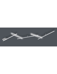 [S-TRIO674610507] Plafoniera-Applique Indira 5 Bacchette Orientabili con Retroilluminazione Nichel L245 cm