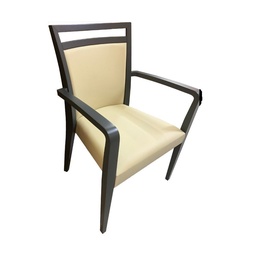 [S-FZ89346] Poltrona Alpha in legno ecopelle beige