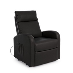 [S-B5731854] Poltrona Lift Alza-Persona in Ecopelle Nera - Dimensioni: 73x93/163,5x106 cm