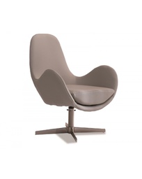 [S-RE/035/GC] Poltrona Olga in similpelle con struttura in metallo, colore grigio chiaro, 72cm x 68cm x 85cm