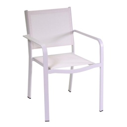 [S-V6450930000] Poltrona in alluminio bianco cm55x61 x h84,5