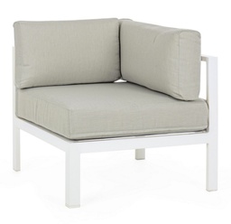 [S-B0662688] Poltrona angolare per arredo giardino bianca