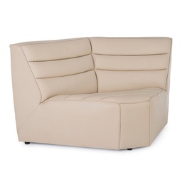 [S-B0748225] Poltrona angolo beige in legno stile design - Misure: 150x90x79 cm