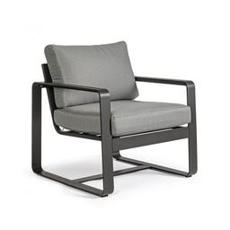 [S-B0663109] Poltrona da giardino in alluminio antracite MERRIGAN YK13 74x78x h84 cm