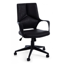 [S-B0710487] Poltrona da ufficio in tessuto Damon con schienale basso nero