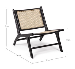 [S-B0671733] Poltrona in fibre naturali Mabel - 60x80x73 cm