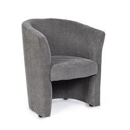 [S-B0743177] Poltrona in legno e tessuto Antracite 64,5x63x h76 cm
