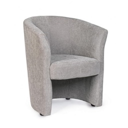 [S-B0743178] Poltrona in legno e tessuto Grigio Chiaro 64,5x63x h76 cm