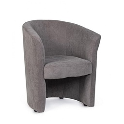 [S-B0743179] Poltrona in legno e tessuto Grigio Scuro - Dimensioni 64,5x63x h76 cm