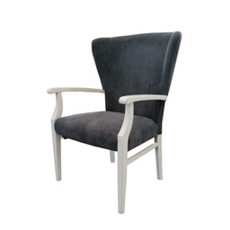 [S-FZ88924] Poltrona in legno e tessuto Grigio schienale avvolgente DUMBO 69x66x h103 cm