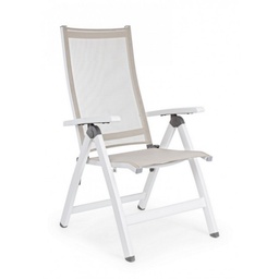 [S-B0662233] Poltrona per esterno Pieghevole CRUISE Bianco 59x71x h 113 cm
