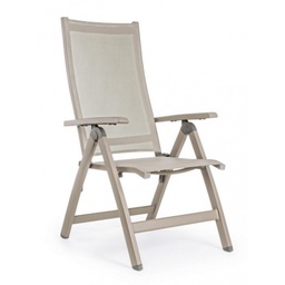 [S-B0662231] Poltrona per esterno reclinabile Tortora 59x71x h113 cm