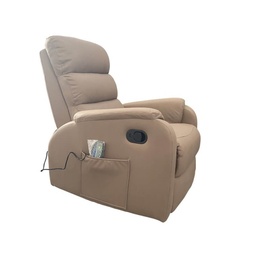 [S-FZ93107] Poltrona relax Futura Mozart Taupè manuale 8 punti di massaggio