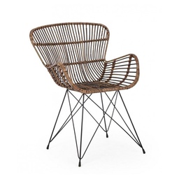 [S-B0671510] Poltrona rustica in fibre naturali Ventrus Croco - Dimensioni: 62x68x85 cm