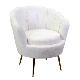 [S-V2809140000] Poltrona in tessuto boucle crema cm 73x72h49/77