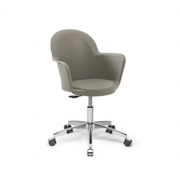 [96769] Poltrona ufficio Gora grigio cemento con base cromata
