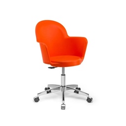 [96770] Poltrona ufficio arancione con base cromata Gora  cm 60x78xh.88